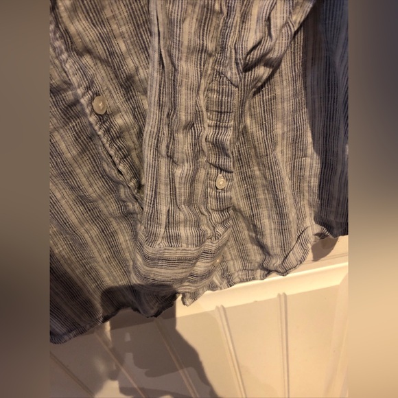 armani collezioni mens Long Sleeve Button Up shirt size L striped Authentic - Picture 3 of 9